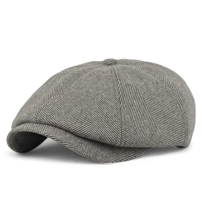 Кепка восьмиклинка хуліганка вовняна в ялинку VladAltex 56 Бежевий 5272-36