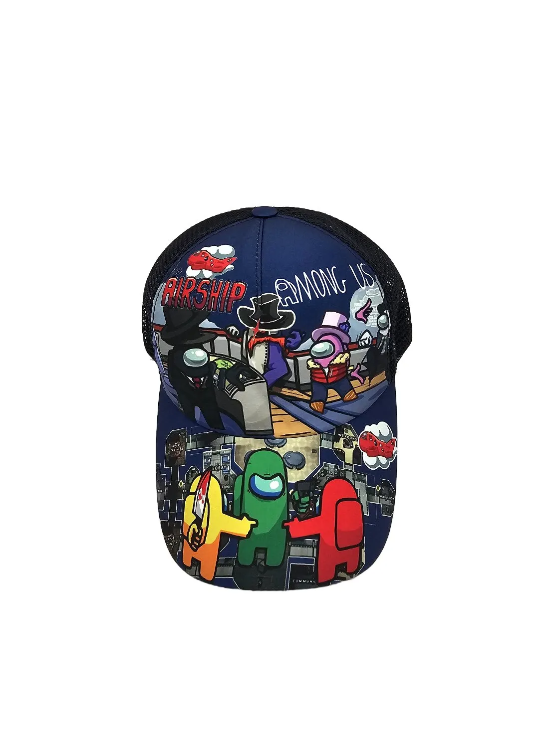 Бейсболка с сеткой и рисунком Among US 52-55 Темно-синий 13817 