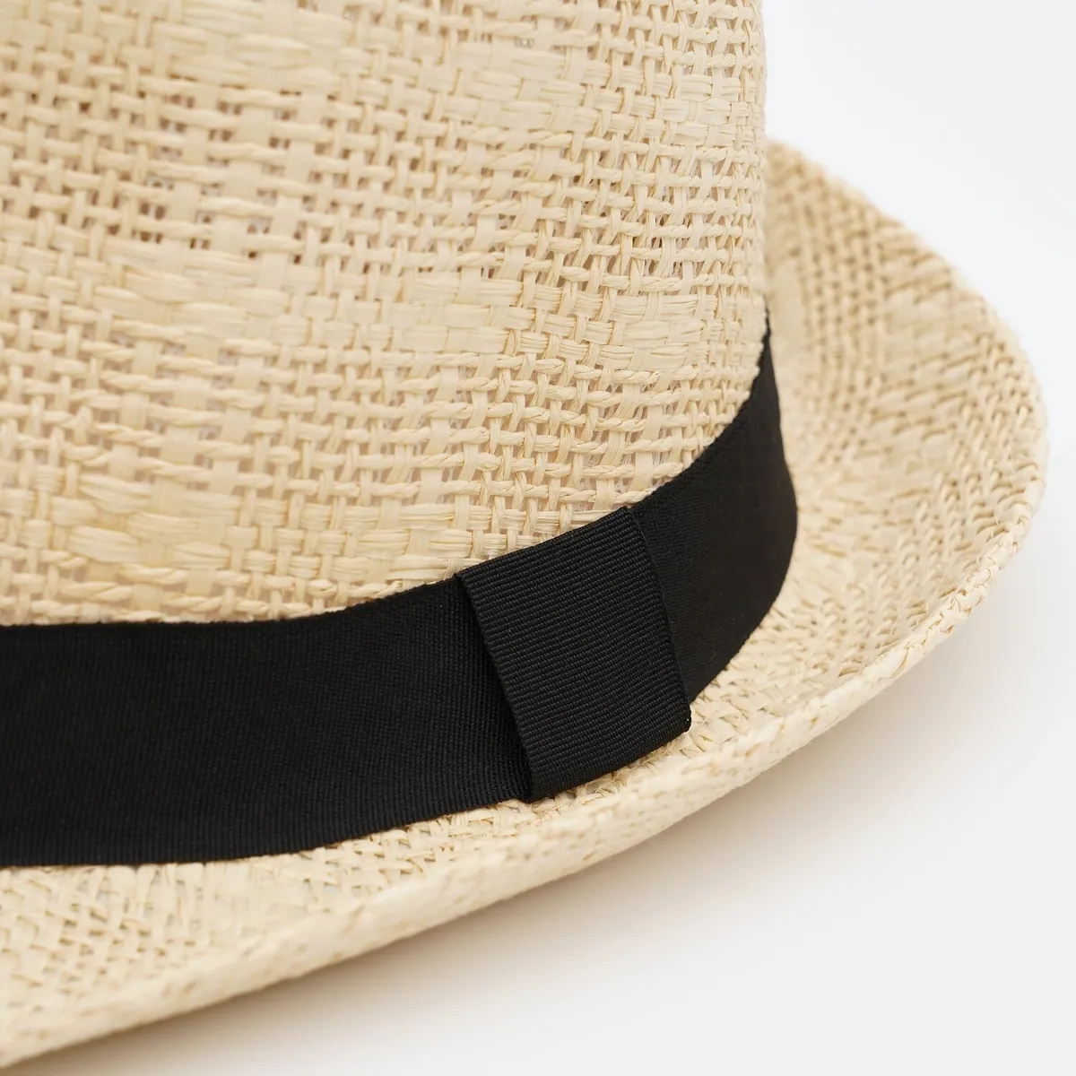 Капелюх челентанка з чорною стрічкою Fortune 57-59 Бежевий S684 