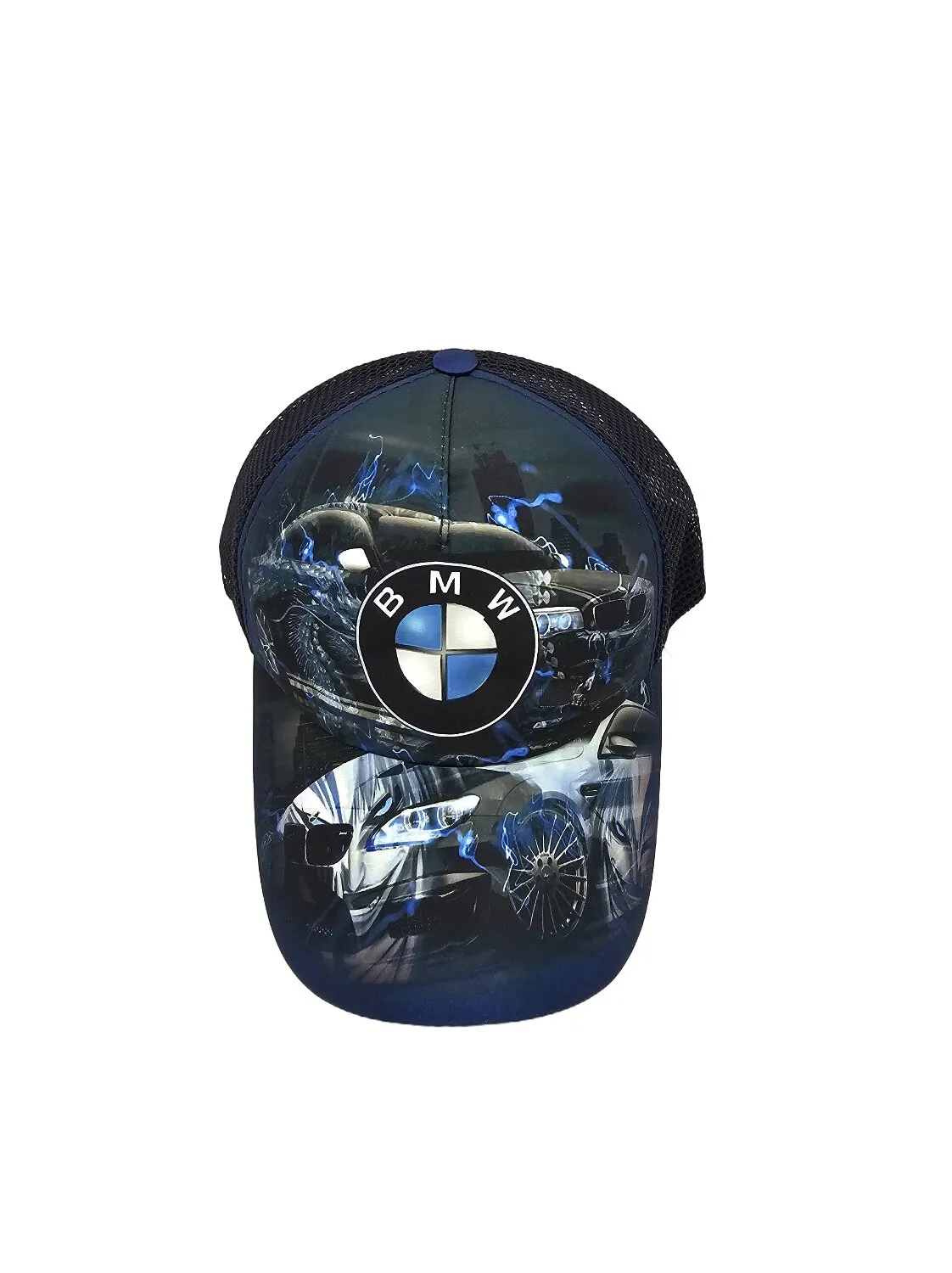 Бейсболка с сеткой и рисунком BMW 52-55 Темно-синий 13847 