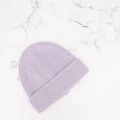 Шапка базова в’язана одинарна з відворотом Чойсі Talvi 44-46 Лавандовий