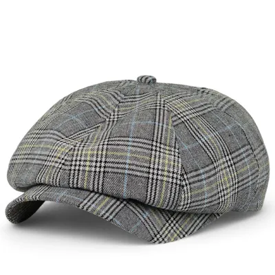 Кепка восьмиклинка хуліганка лляна VladAltex 55 Сірий 7-6