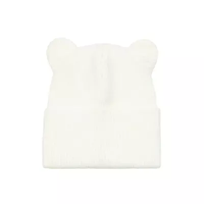 Шапка в’язана одинарна з вушками та відворотом Віккі Talvi 46-48 Білий 14689