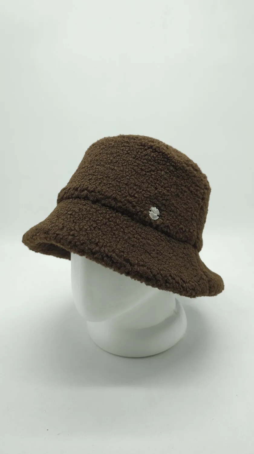 Панама женская со штучного меха TEDDY SHAG 56-59 Шоколад 