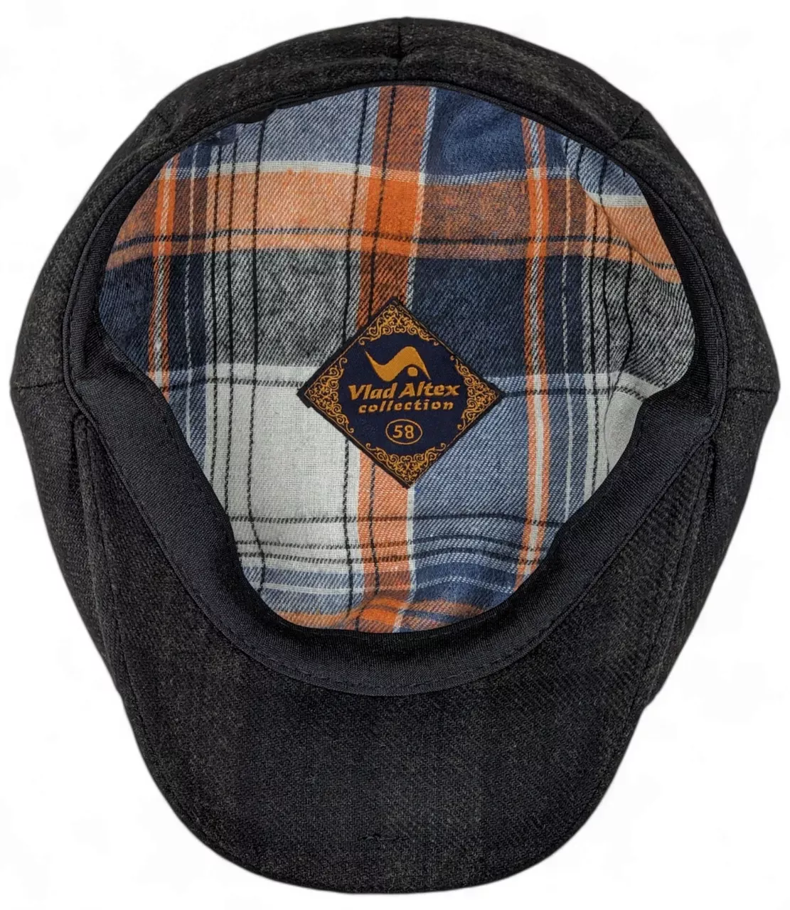 Кепка восьмиклинка хуліганка вовняна в клітинку Premium VladAltex 56 Темно-серий 530-26 