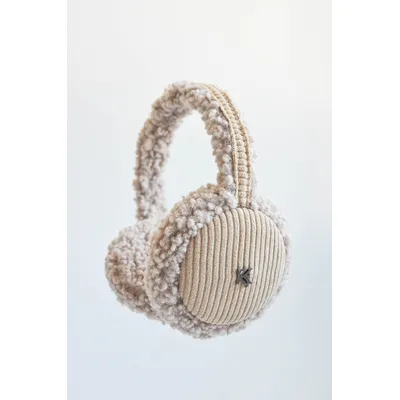 Навушники хутряні з регулятором TEDDY з вельветом 0220-1 KENT&AVER one size Топлене молоко