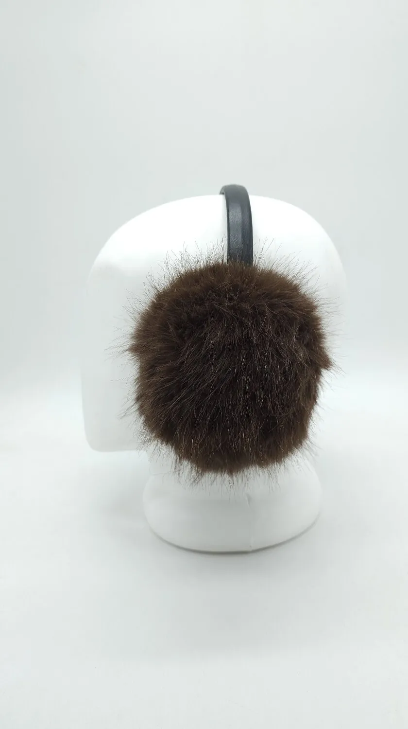 Наушники детские меховые с песца SumWin one size Шоколад GMN05 