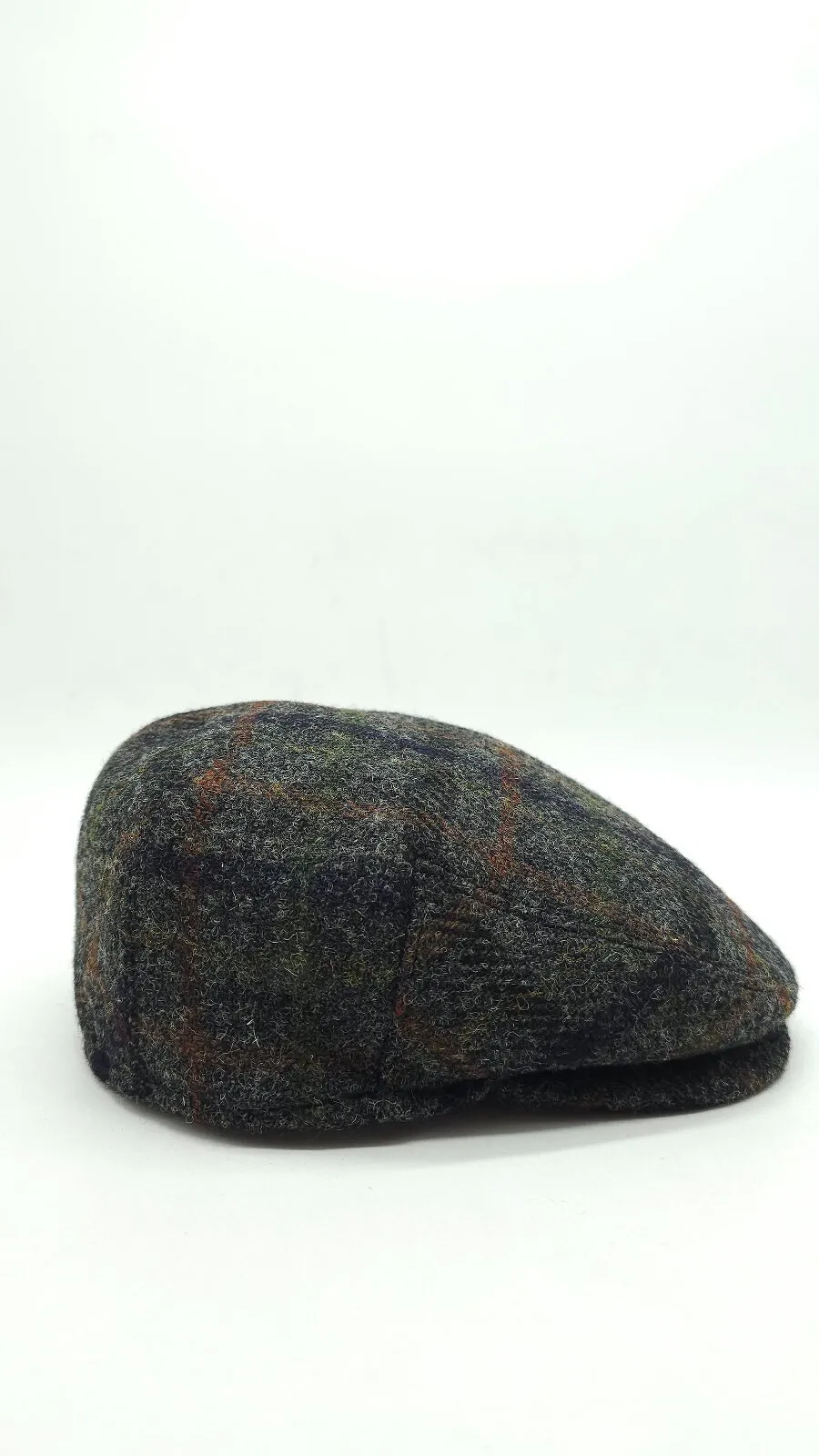 Кепка прямая реглан шерстяная в клетку HarrisTweed HOOK 56 Cерый R-CF 