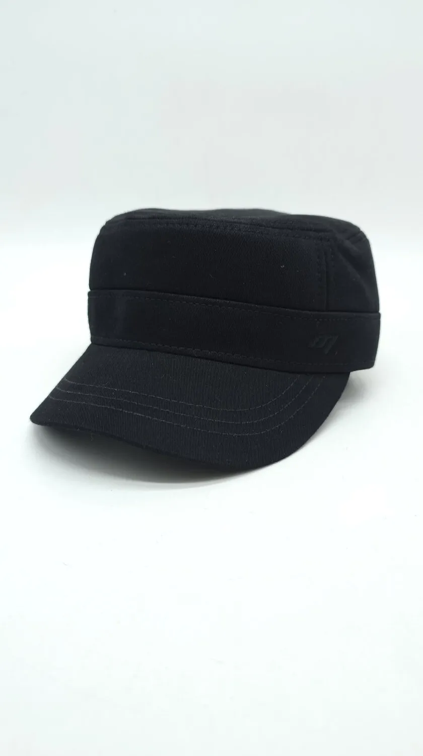 Кепка німка бавовняна однотонна утеплена з вухами Mazur L/58-59 Чорний NK3-KO1 