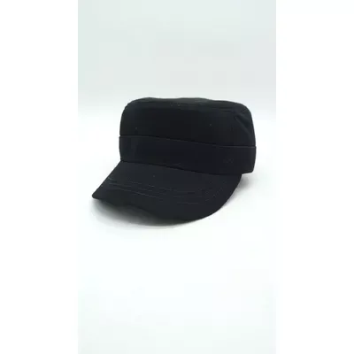 Кепка німка бавовняна однотонна утеплена з вухами Mazur L/58-59 Чорний NK3-KO1