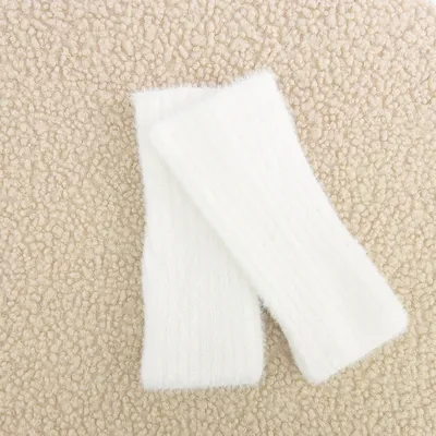 Рукавиці мітенки одинарні в’язані ангорові ФЛАФФІ Talvi one size Білий