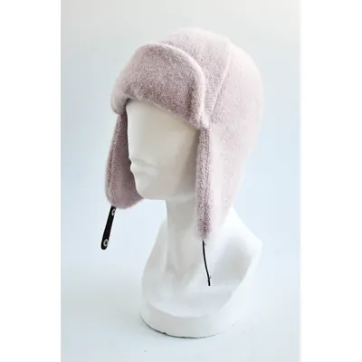 Вушанка ангорова на застібку 0802 KENT&AVER 56-58 Пудровий 11323