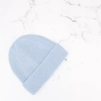 Шапка базова в’язана одинарна з відворотом Чойсі Talvi 44-46 Блакитний