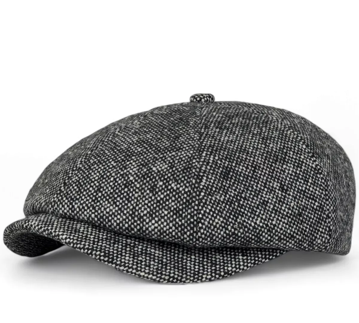 Кепка восьмиклинка хуліганка твідова в крапинку Марсель Premium VladAltex 55 Темно-сірий 117-46 