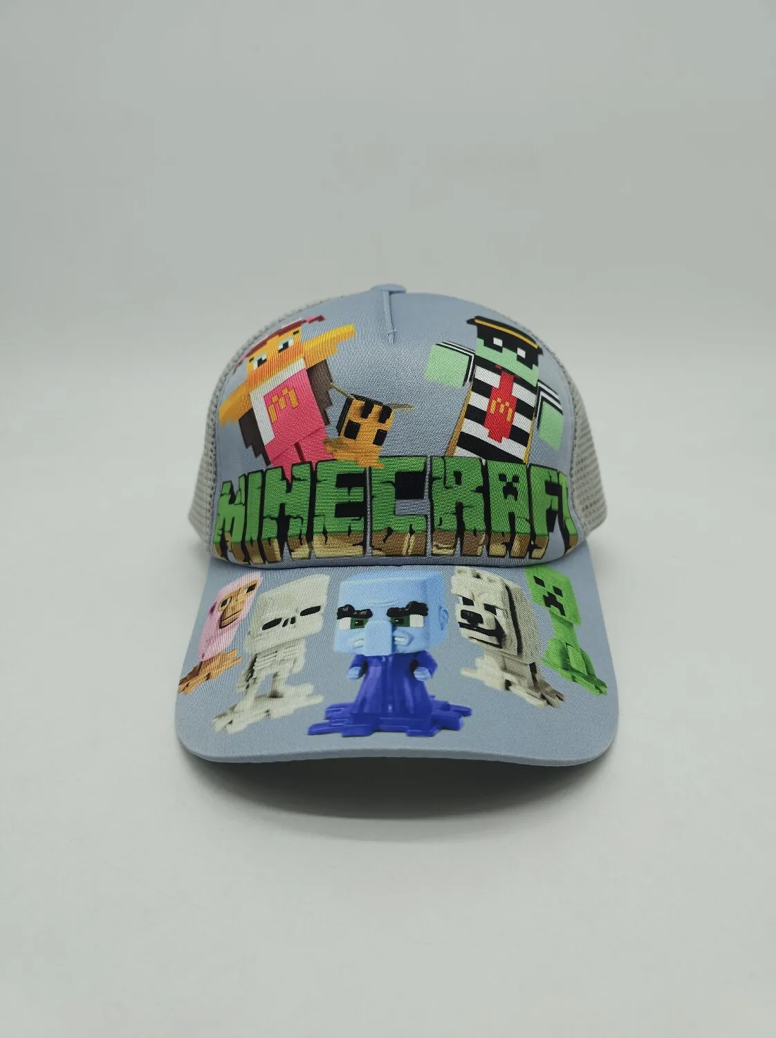Бейсболка с сеткой и рисунком Minecraft FIGURES 52-55 Серый 