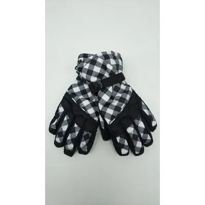 Рукавиці жіночі лижні плащові B-120 LUCKYLOONG L-XL Чорний з білим