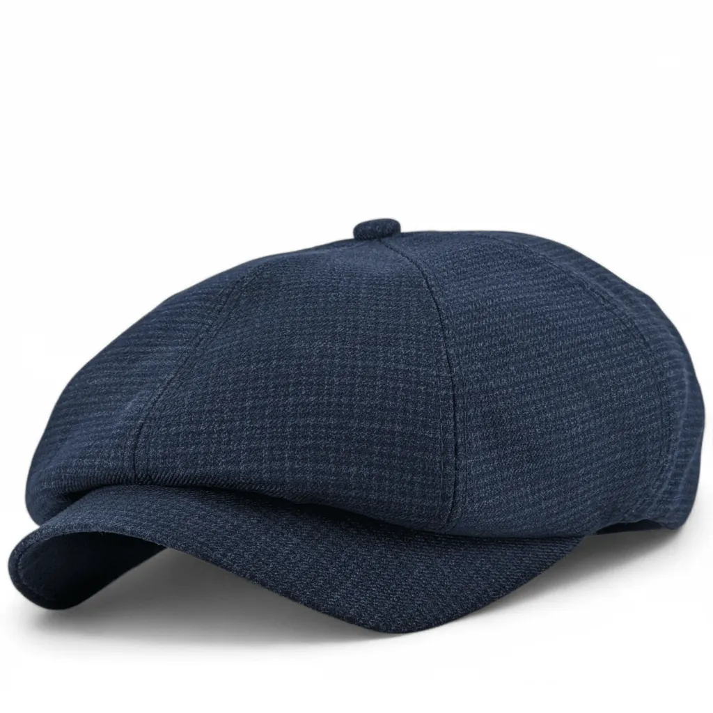 Кепка восьмиклинка хулиганка NewsBoy cap шерстяная в мелкую клетку VladAltex 56 Темно-синий 6355-26 