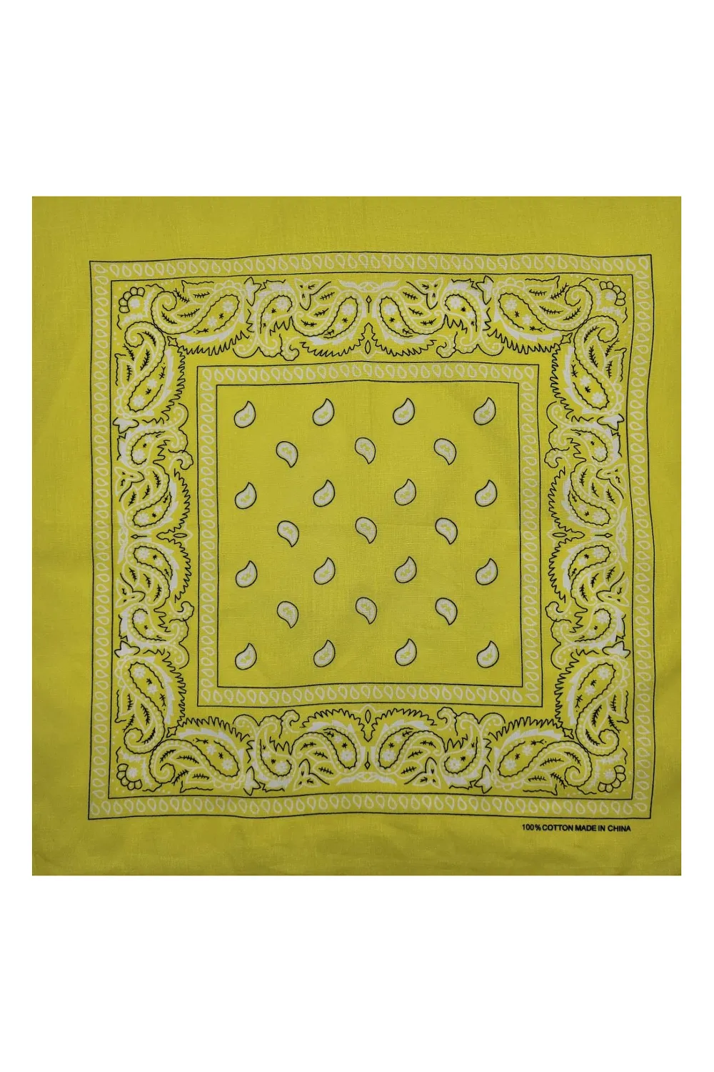 Бандана платок повязка “турецкий огурец” 55х55 Лимонный 
