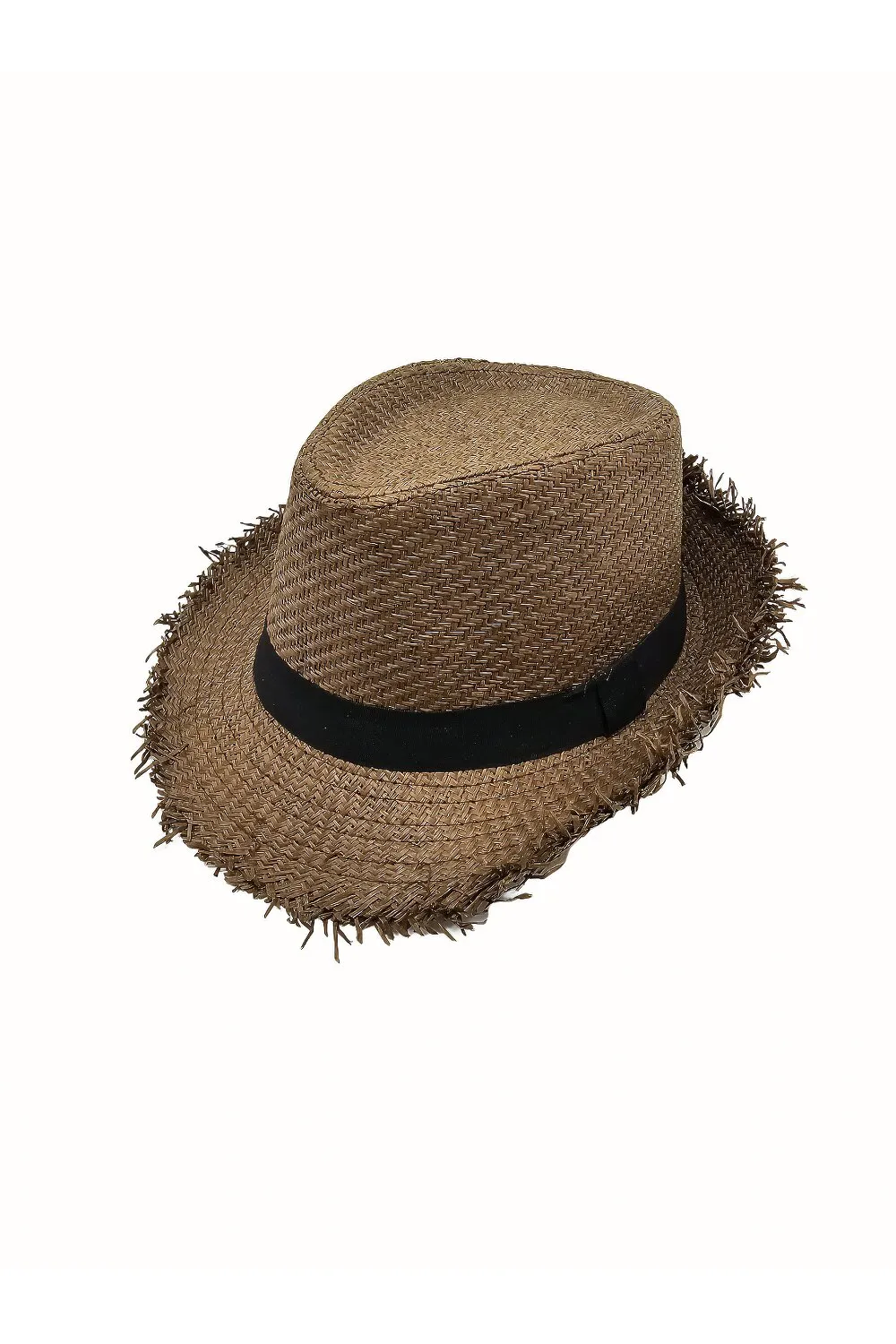 Капелюх формований челентанка з чорною стрічкою та бахромою Fortune 57-59 Коричневий 