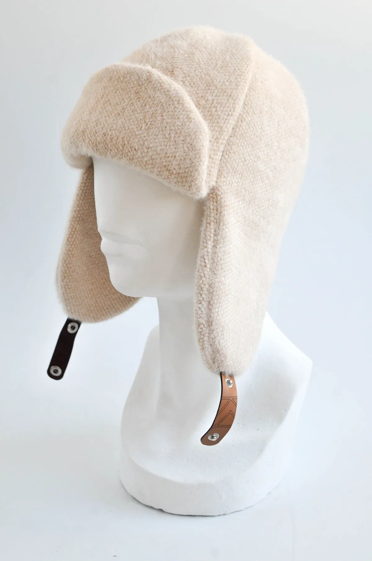 Вушанка ангорова на застібку 0802 KENT&AVER 56-58 Топлене молоко 11325 