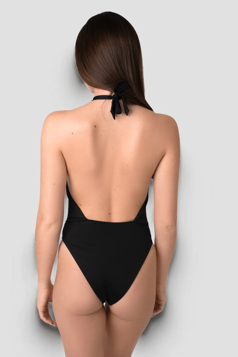 Купальник слитный с широкими полосками накрест Lula2 Madora 34/XS Черный 12754 