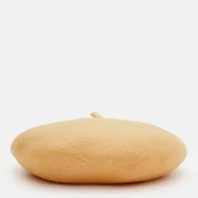 Берет класичний однотонний вовняний 56-58 Fortune Жовтий