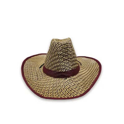 Капелюх ковбойський солом’яний Fortune 57-59 Бежевий з бордовим