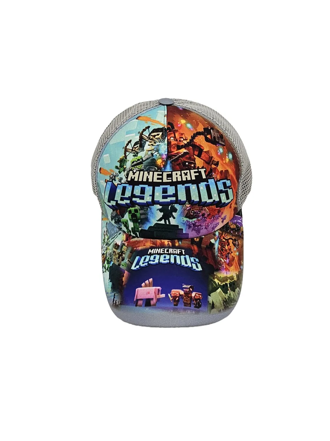 Бейсболка с сеткой и рисунком Minecraft Legends 52-55 Серый 13825 