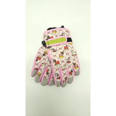 Перчатки детские лыжные плащевые C-1688 LUCKYLOONG L-XL Розовый