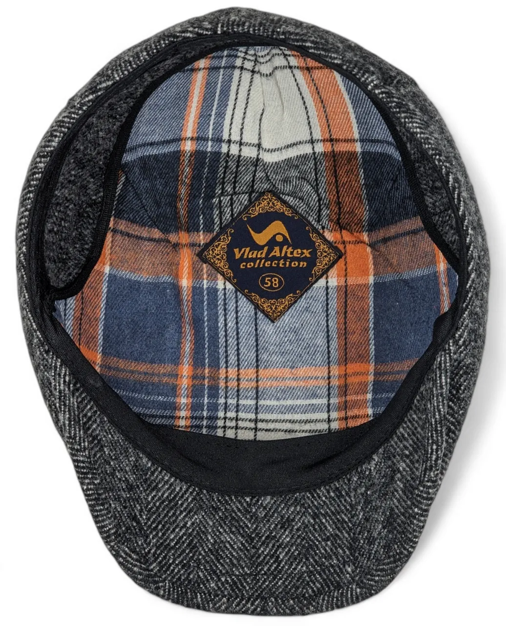 Кепка пряма реглан кашемірова в ялинку VladAltex 56 Чорний 154-41 