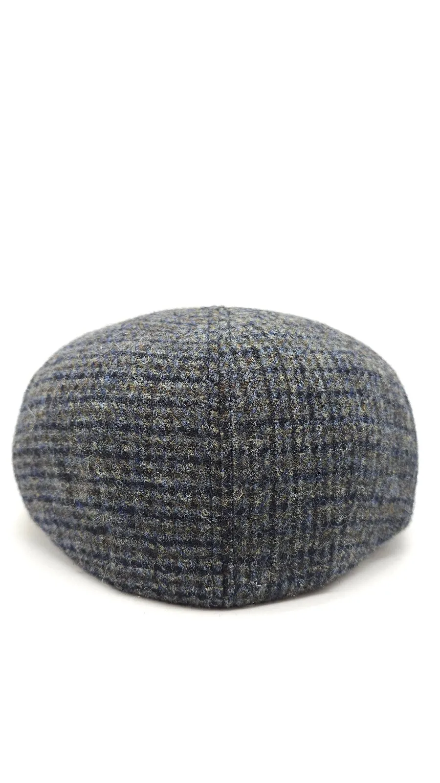 Кепка восьмиклинка вовняна в кольову клітинку 6-LEONARDO HarrisTweed HOOK 56 Темно-сірий HT-C402 