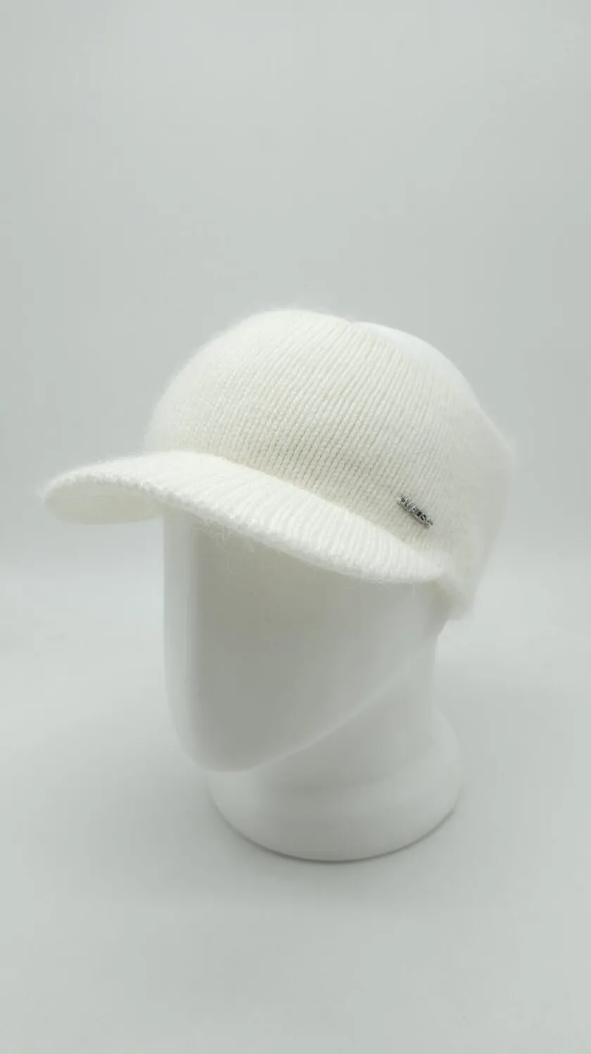 Комплект капор капюшон ангоровый и повязка с козырьком Космополитен Malisa 54-60 Белый 