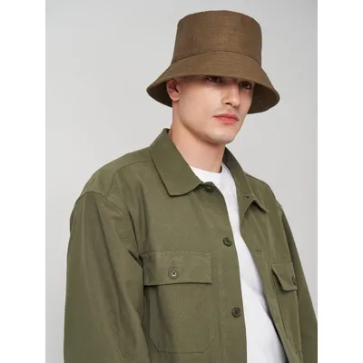 Панама лляна однотонна Bucket Hat Fortune 56-57 Коричневий