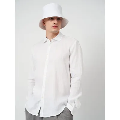 Панама лляна однотонна Bucket Hat Fortune 55-56 Білий