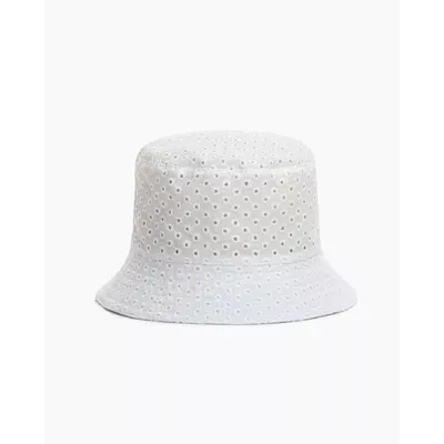 Панама бавовняна для дівчинки однотонна в квіточки AOLIKA 48 Білий