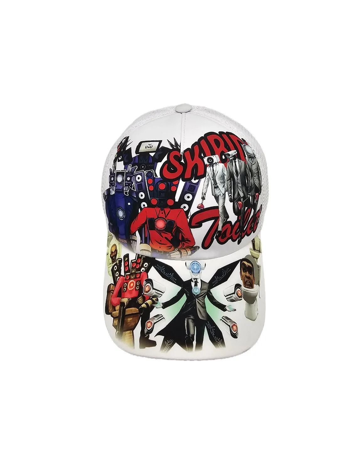 Бейсболка з сіткою та малюнком Skibidi 52-55 Білий 13798 