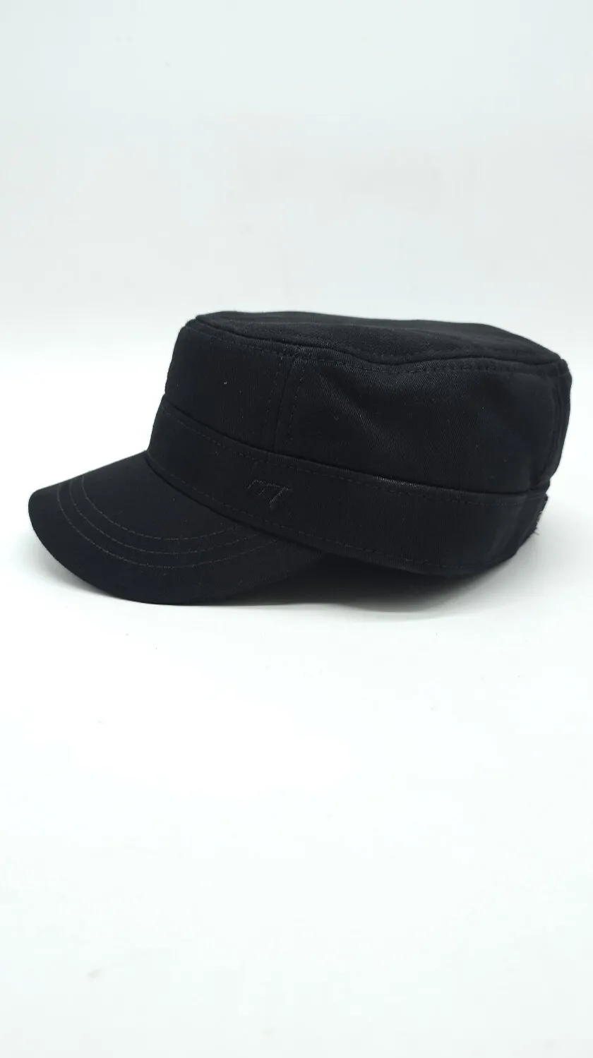 Кепка німка бавовняна однотонна утеплена з вухами Mazur L/58-59 Чорний NK3-KO1 