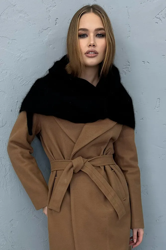 Косинка бактус шалик ангорова Margot Cascona one size Чорний 