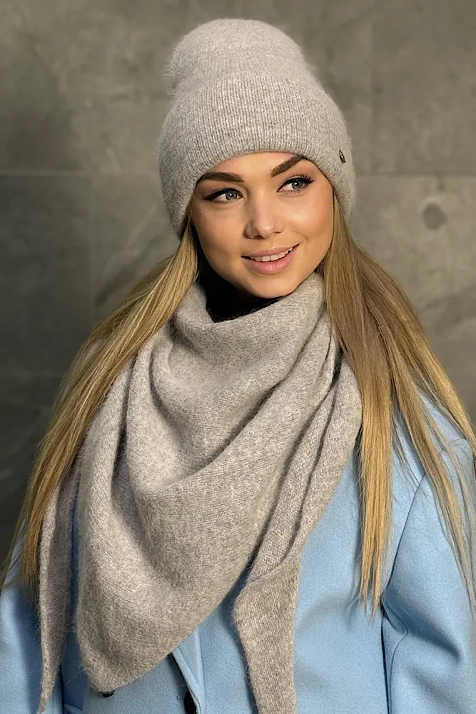 Косинка бактус шалик ангорова Margot Cascona one size Перламутровий 