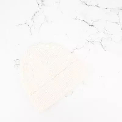 Шапка базова в’язана одинарна з відворотом Чойсі Talvi 44-46 Молочний