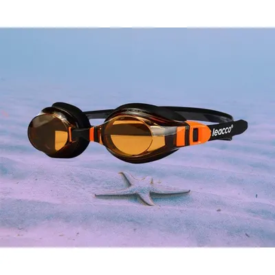 Окуляри для плавання Leacco one size Чорний з помаранчевим SG1670