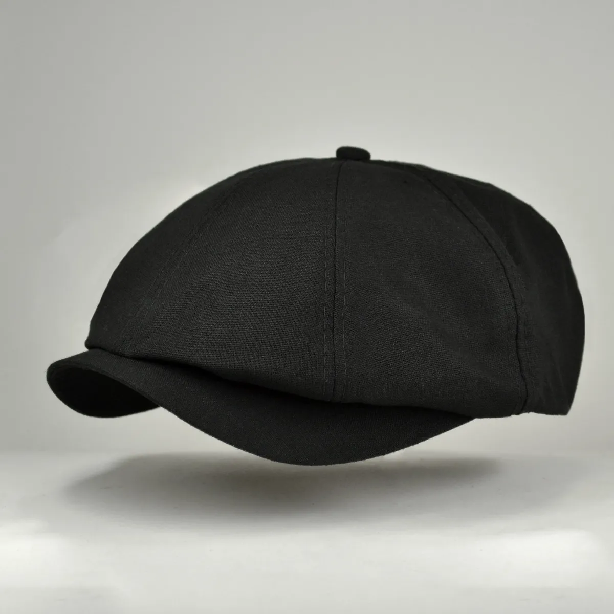 Кепка восьмиклинка хуліганка лляна VladAltex 56 Чорний 9-6 