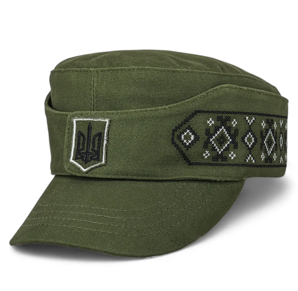 Кепка немка мазепинка бандеровка хлопковая с кокардой VladAltex 56 Оливковый 29-460-19 