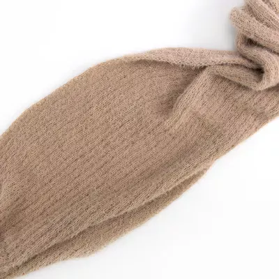 Шалик одношаровий ангоровий  ПУХНАСТИК Talvi 125x25см Бежевий