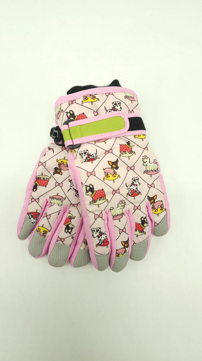 Перчатки детские лыжные плащевые C-1688 LUCKYLOONG L-XL Розовый 