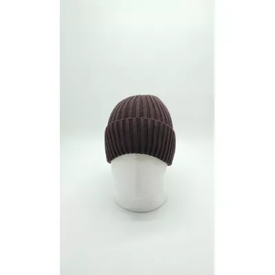 Шапка в’язана одинарна з відворотом 9286 Glory Kids 56-60 Шоколад