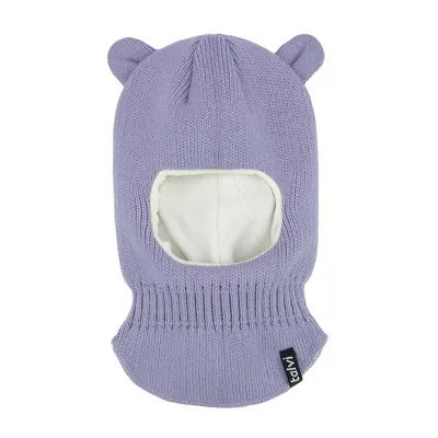 Шапка балаклава шолом в’язана з вушками на флісовій підкладці Мімі Talvi 40-42 Лавандовий 15872