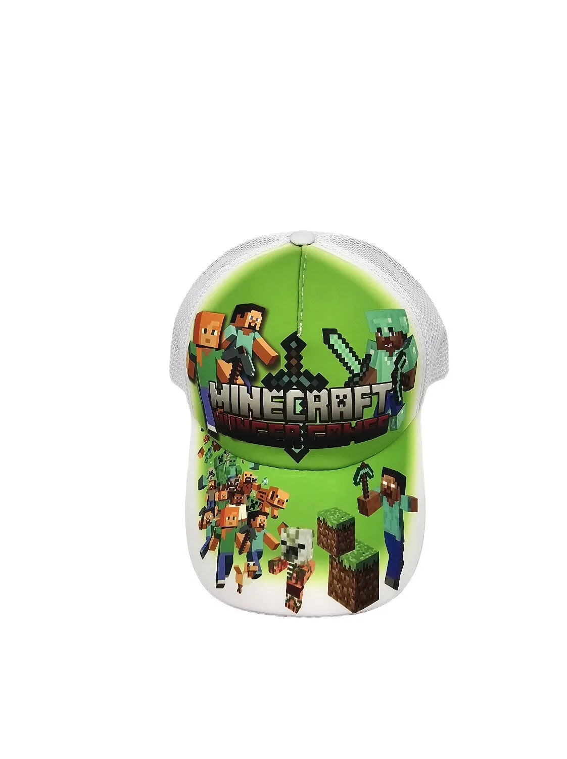 Бейсболка с сеткой и рисунком Minecraft Hunger Games 52-55 Белый 13835 