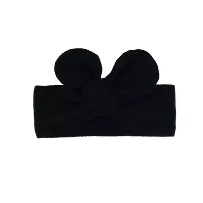 Пов’язка в’язана однотонна з бантиком Німфа Talvi 42-46 Чорний 16249