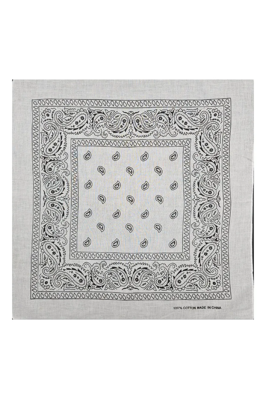 Бандана хустка пов’язка “турецький огірок” 55х55 Білий 